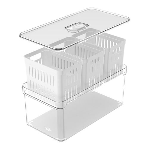 Organizador heladera 3 cestas 5lts Ou Of750nt Transparente
