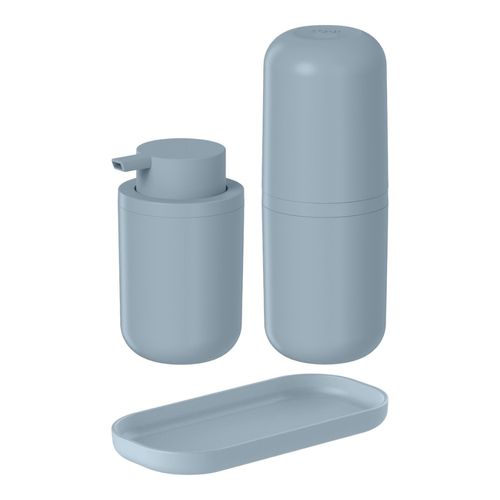 Set porta cepillo + porta jabon para baño Ou Kte129azgf Azul