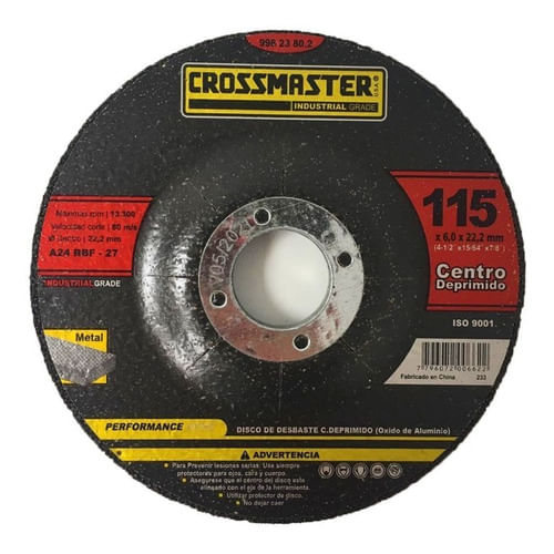 Disco De Desbaste 115x6x22.2mm Crossmaster 9982380.2