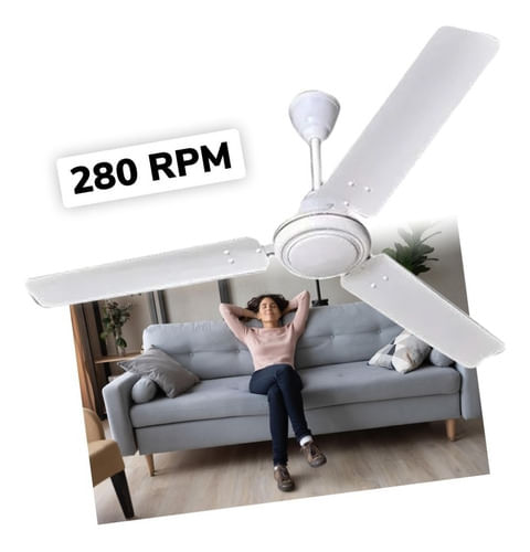 Ventilador De Techo Alpaca 56 Diametro Chapa Blanco