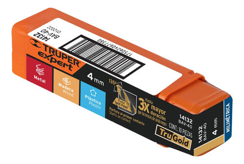 Pack X 10 Mechas Acero Rápido 4 Mm Truper 14132