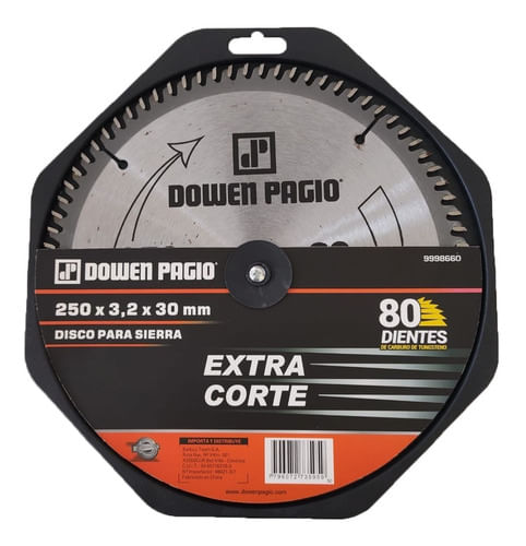 Disco Sierra Circular 250 Mm 80 Dientes Dowen Pagio 9998660