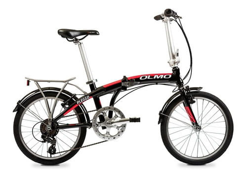 Bicicleta Olmo Pleggo P20 Rodado 20 Negra Y Roja