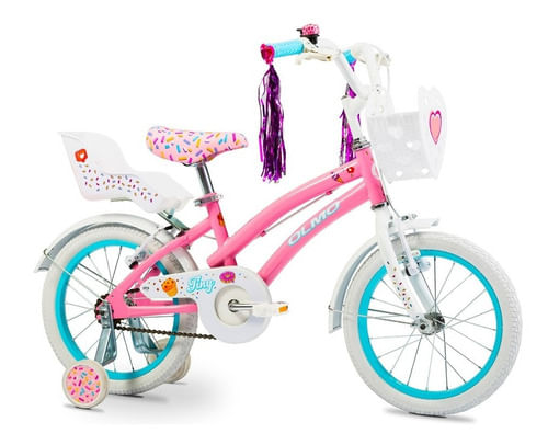 Bicicleta Olmo Tiny Rodado 16 Rosa Rígida Timbre