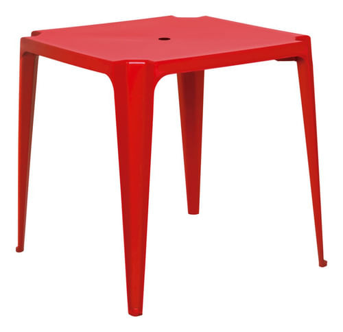 Mesa De Plástico Cuadrada Mor 15151004 Roja Apilable