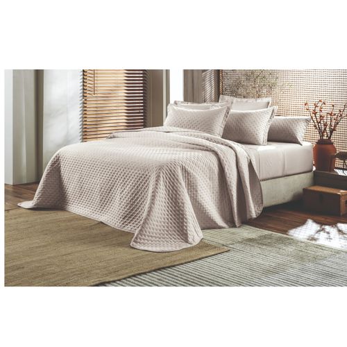 Juego de Cubrecamas 3PC Toque Acetinado UW Stripe 280x260 Altenburg Beige