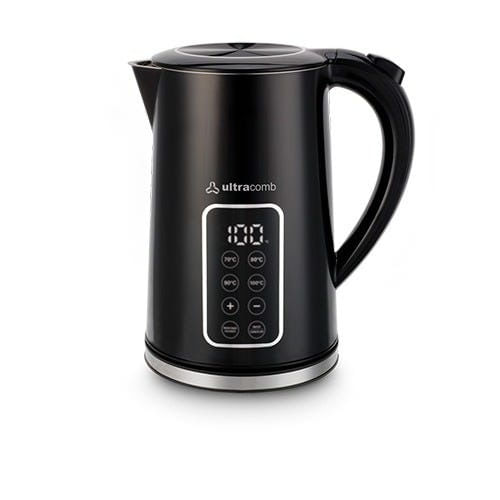 Pava Eléctrica 1,7Lts. 2200W Pantalla Táctil Doble Pared Acero Inox. Ultracomb PE4930