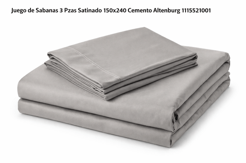 Juego de Sábanas 3 Pzas Satinado 150x240 Cemento Altenburg