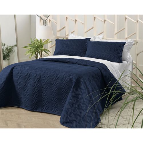 Juego de Cubrecamas 3PC Estilo Trama 230x250 Altenburg Azul